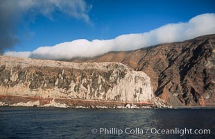 Clouds held back by island crest, Guadalupe Island (Isla Guadalupe)