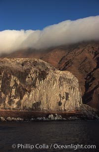 Clouds held back by island crest, Guadalupe Island (Isla Guadalupe)