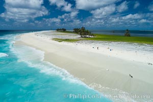 White Coral Rubble Beach on Clipperton Island, aerial photo. Clipperton Island, a minor territory of France also known as Ile de la Passion, is a spectacular coral atoll in the eastern Pacific. By permit HC / 1485 / CAB (France)