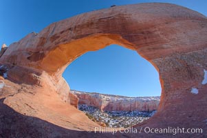 Wilson Arch rises high above route 191 in eastern Utah, with a span of 91 feet and a height of 46 feet