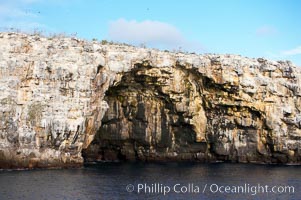 Wolf Island and seacave formed from a lava tube