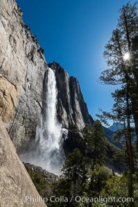 Yosemite Falls in Spring, viewed from Yosemite Falls trail, Yosemite National Park, California