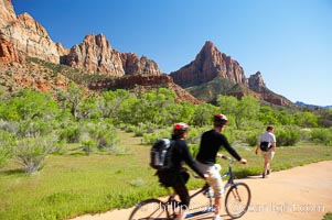 Red sandstone peaks above the Parus trail in Zion National Park