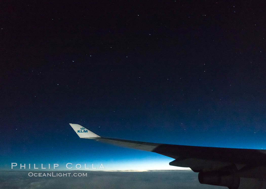 Ursa Major, the big dipper, viewed at night over Iceland on KLM plane flight., natural history stock photograph, photo id 29427