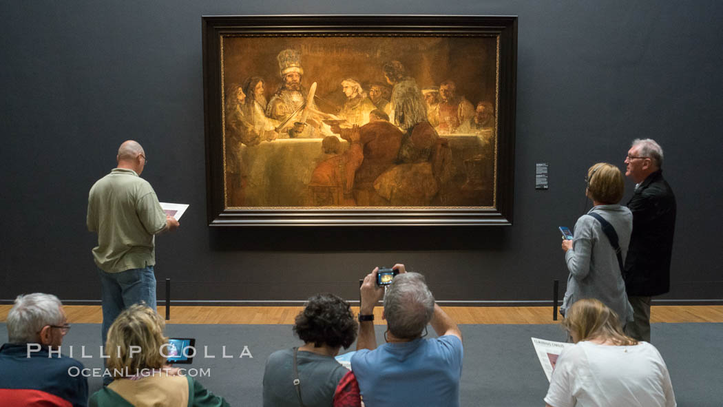 'The Conspiracy of the Batavians under Claudius Civilis' (1661-62), Rembrandt van Rijn. Rijksmuseum, Amsterdam, Holland, Netherlands, natural history stock photograph, photo id 29451