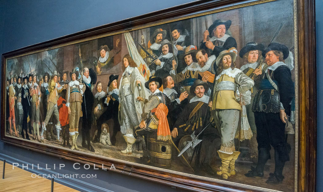 Militiamen of the Company of Captain Roelof Bicker and Lieutenant Jan Michielsz. Blaeuw (Officers and other Marksmen of the VIII District in Amsterdam before the De Haan Brewery at the Corner of the Lastaadje), Bartholomeus van der Helst, 1639. Rijksmuseum, Holland, Netherlands, natural history stock photograph, photo id 29452
