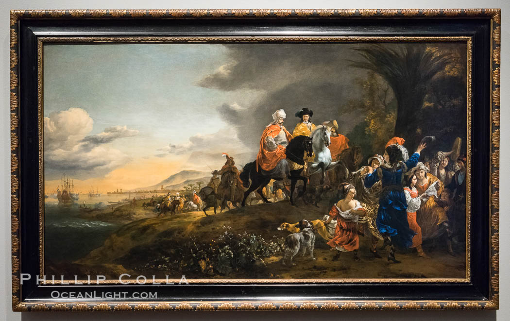 The Dutch Ambassador on his Way to Isfahan, Jan Baptist Weenix, 1653 - 1659, canvas, h 101cm x w 179cm x w 24.5kg. Rijksmuseum, Amsterdam, Holland, Netherlands, natural history stock photograph, photo id 29461