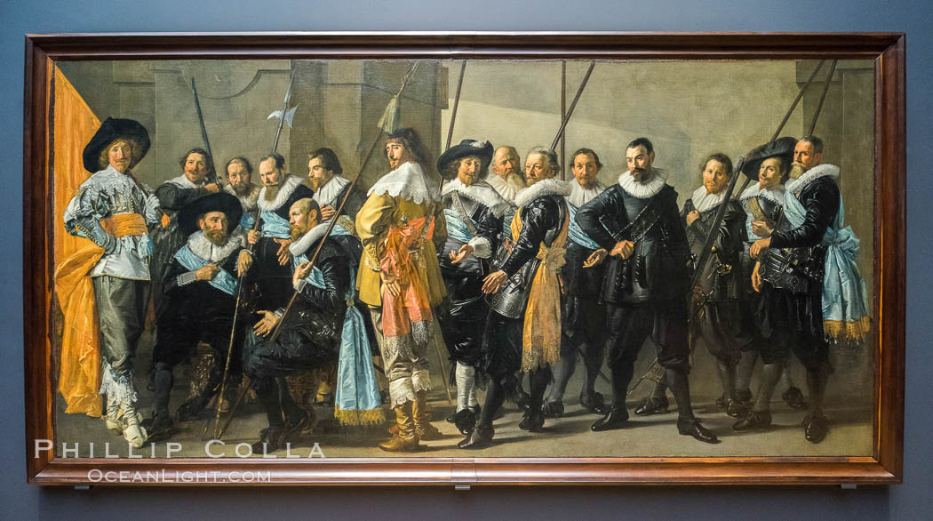 Militia Company of District XI under the Command of Captain Reynier Reael, Known as The Meagre Company, Frans Hals, Pieter Codde, 1637. Rijksmuseum, Amsterdam, Holland, Netherlands, natural history stock photograph, photo id 29469