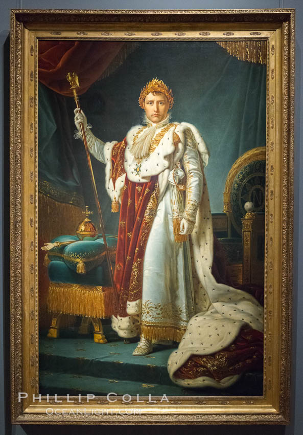 Portrait of Emperor Napoleon I, workshop of Francois Pascal Simon Gerard (Baron), c. 1805 - c. 1815. Canvas, h 226.5cm x w 146cm. Rijksmuseum, Amsterdam, Holland, Netherlands, natural history stock photograph, photo id 29473