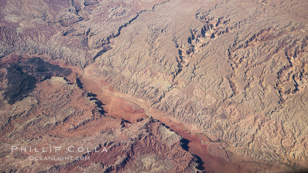 Above the American Southwest, aerial photo., natural history stock photograph, photo id 29424