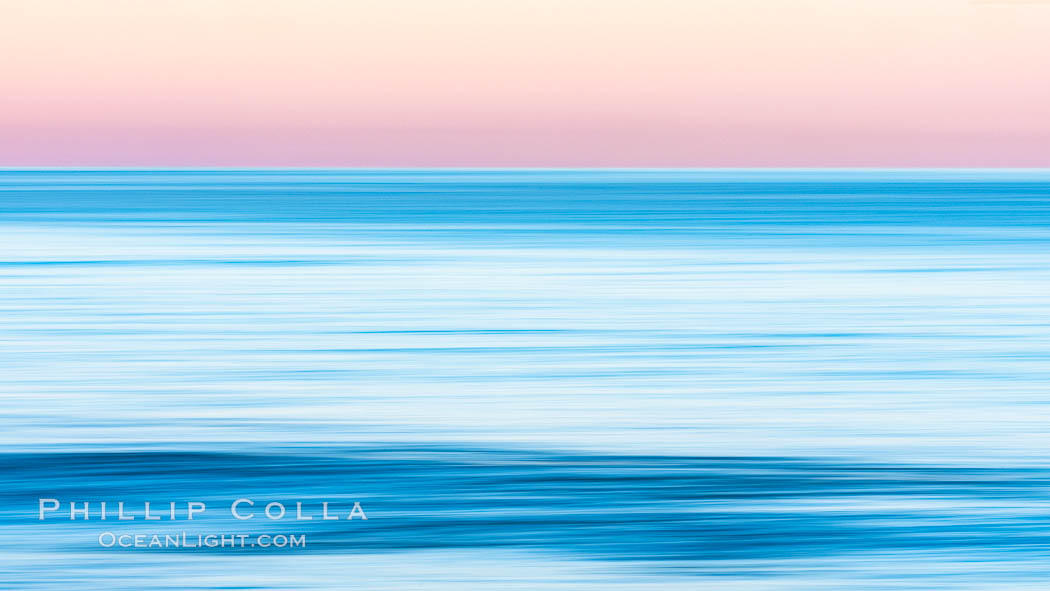 Windansea Waves and Earthshadow, abstract, motion blur and pre-dawn earthshadow colors. La Jolla, California, USA, natural history stock photograph, photo id 37670