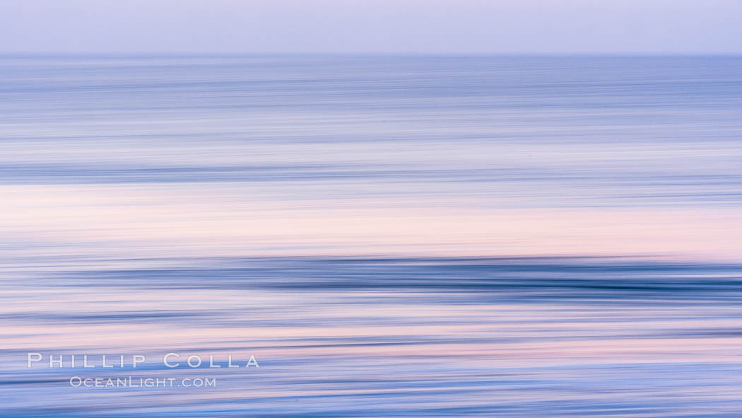 Windansea Waves and Earthshadow, abstract, motion blur and pre-dawn earthshadow colors. La Jolla, California, USA, natural history stock photograph, photo id 37680
