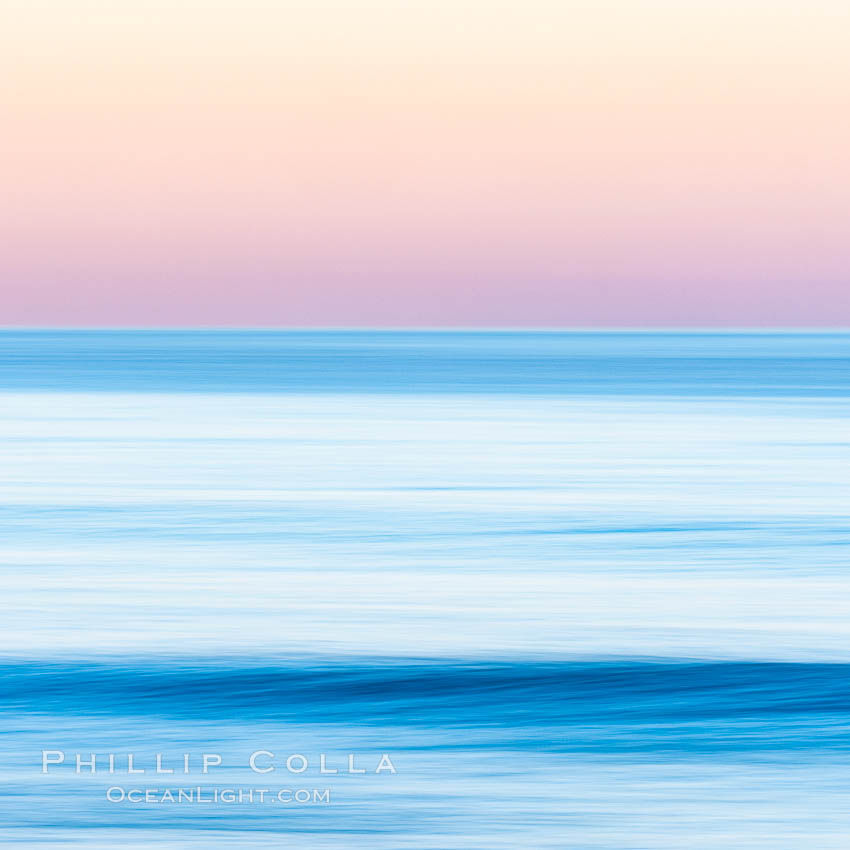 Windansea Waves and Earthshadow, abstract, motion blur and pre-dawn earthshadow colors., natural history stock photograph, photo id 37669