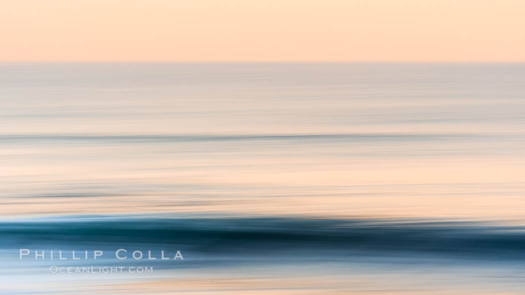 Windansea Waves and Earthshadow, abstract, motion blur and pre-dawn earthshadow colors. La Jolla, California, USA, natural history stock photograph, photo id 37681