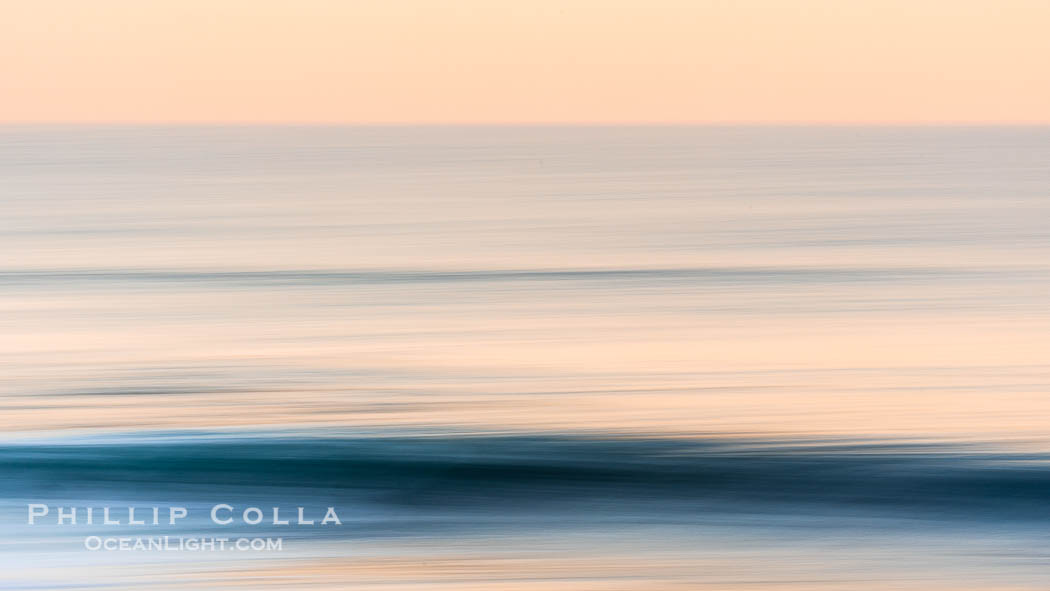Windansea Waves and Earthshadow, abstract, motion blur and pre-dawn earthshadow colors., natural history stock photograph, photo id 37681