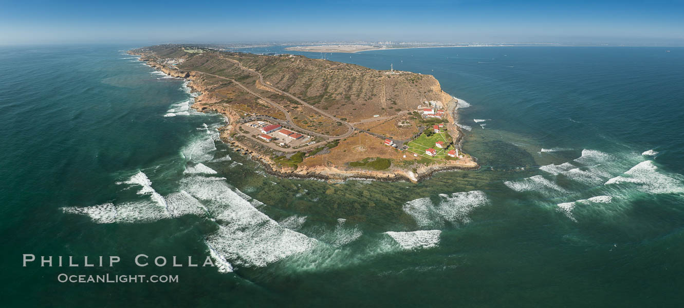 Aerial Panoramic Photo of Point Loma and Cabrillo Monument. San Diego, California, USA, natural history stock photograph, photo id 30847