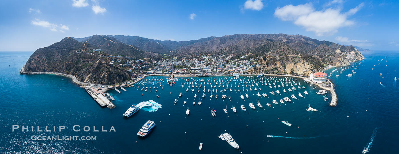 Aerial Photo of Avalon and Catalina Island. California, USA, natural history stock photograph, photo id 38191