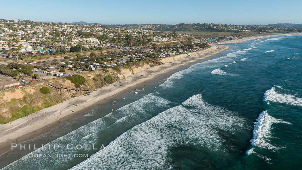 Aerial Photo of Cardiff State Beach and Encinitas Coastline. California, USA, natural history stock photograph, photo id 30792