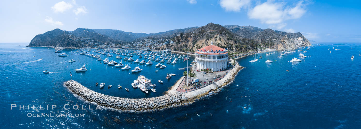 Aerial Photo of Casino Point and Avalon, Catalina Island. California, USA, natural history stock photograph, photo id 38100