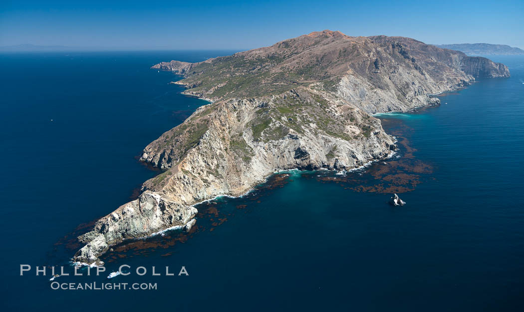 Aerial photo of Catalina Island, West End. California, USA, natural history stock photograph, photo id 26411