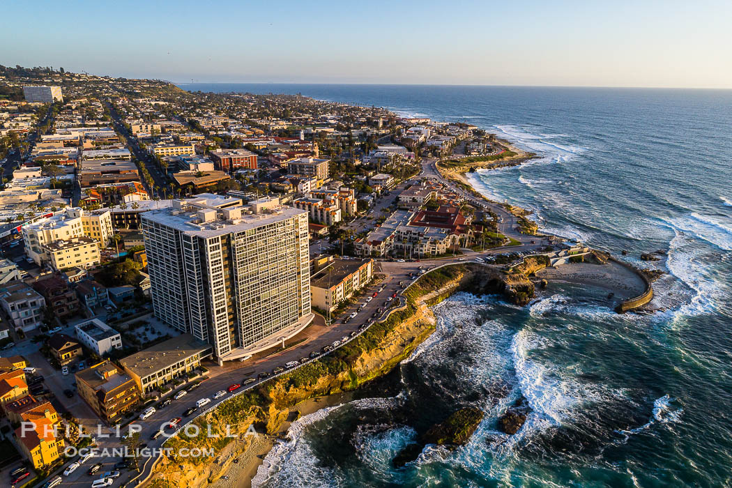 Aerial Photo of Children's Pool, Casa Cove and La Jolla Coastline., natural history stock photograph, photo id 38145