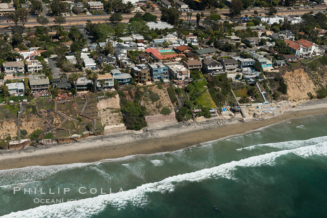 Aerial photo of Coastal Encinitas and Leucadia. California, USA, natural history stock photograph, photo id 30668