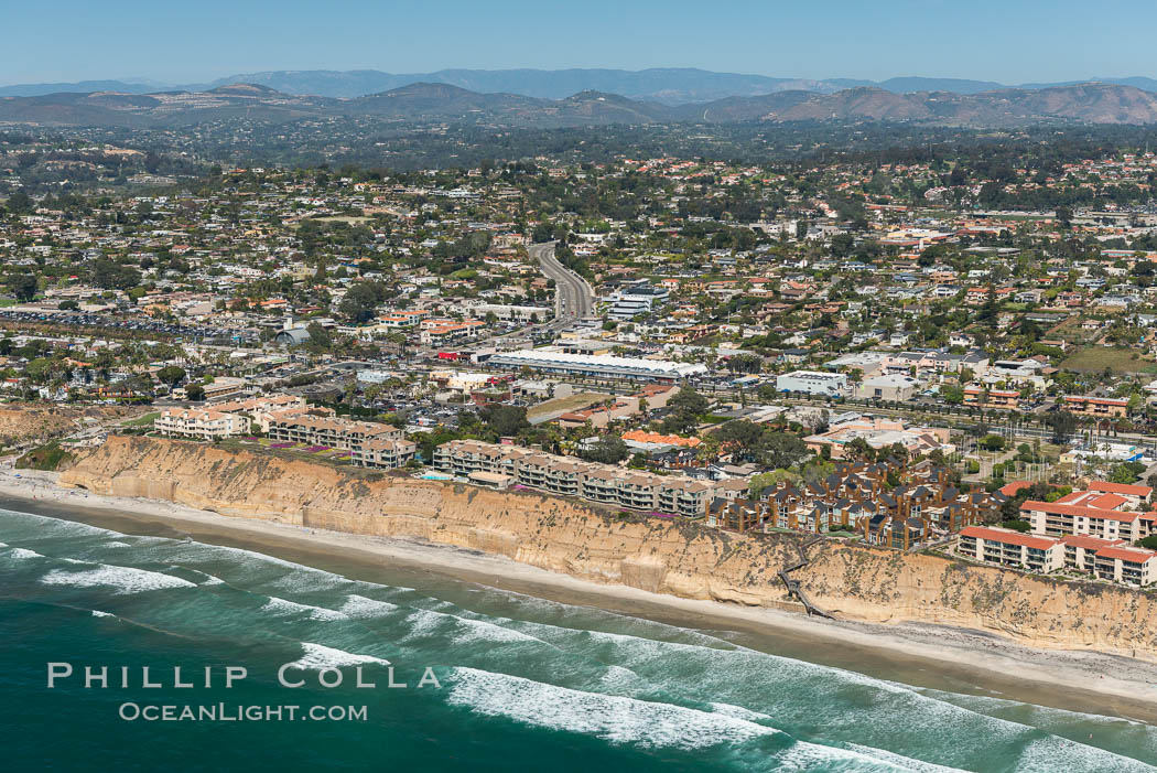 Aerial Photo of Coastal Solana Beach. California, USA, natural history stock photograph, photo id 30671