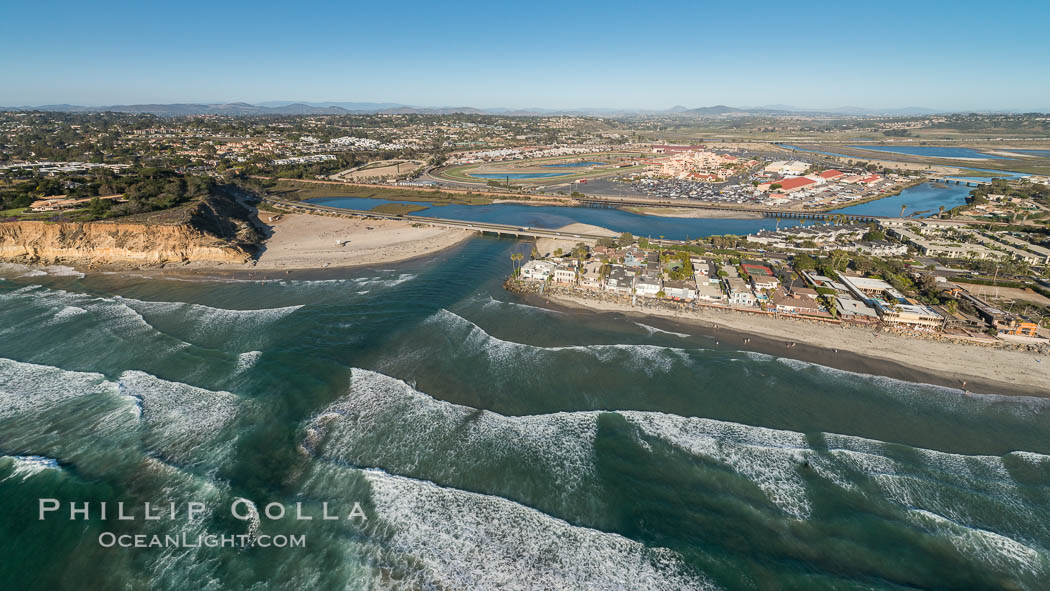 Aerial Photo of Del Mar Dog Beach and San Dieguito River. California, USA, natural history stock photograph, photo id 30797