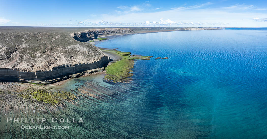 Aerial photo of Golfo Nuevo Coastline, Peninsula Valdes. By permission of the Government of Argentina, Chubut, permit # 51 / 2025-SsCyA., natural history stock photograph, photo id 41296