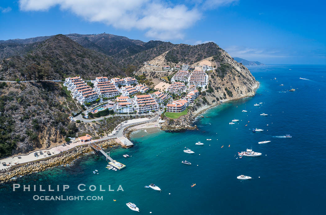 Aerial Photo of Hamilton Cove, Catalina Island. Avalon, California, USA, natural history stock photograph, photo id 38193