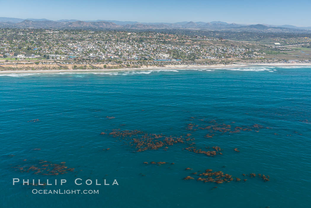 Aerial Photo of Swamis Marine Conservation Area.  Swami's State Marine Conservation Area (SMCA) is a marine protected area that extends offshore of Encinitas in San Diego County. California, USA, natural history stock photograph, photo id 30580