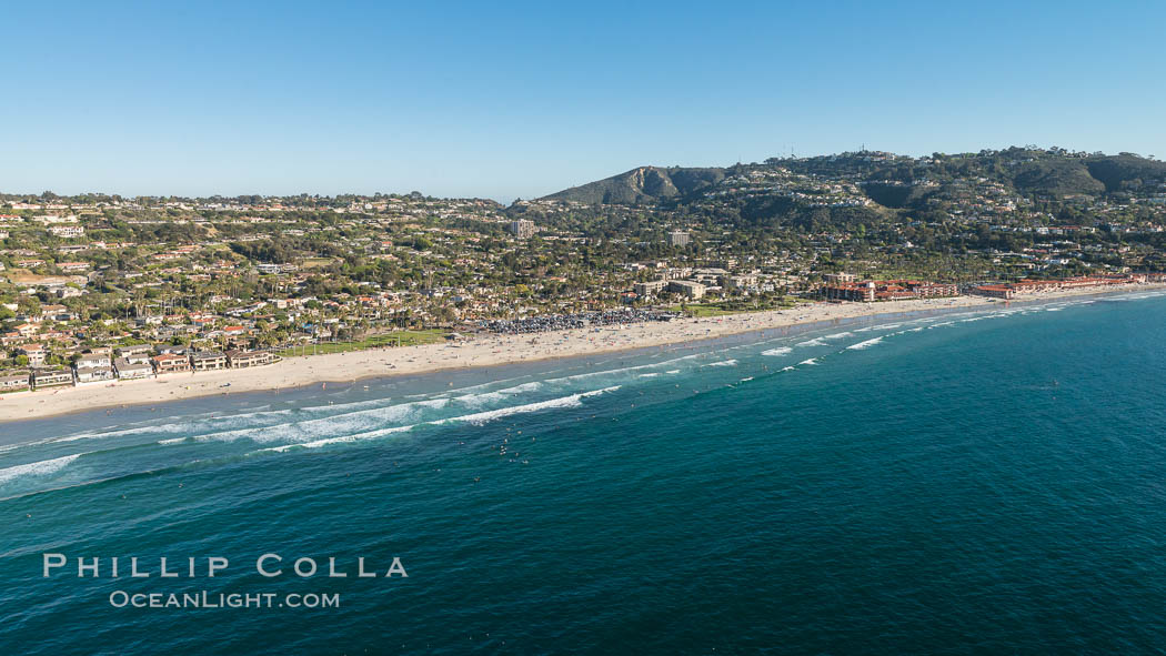 Aerial Photo of La Jolla Shores and Mount Soledad. California, USA, natural history stock photograph, photo id 30799