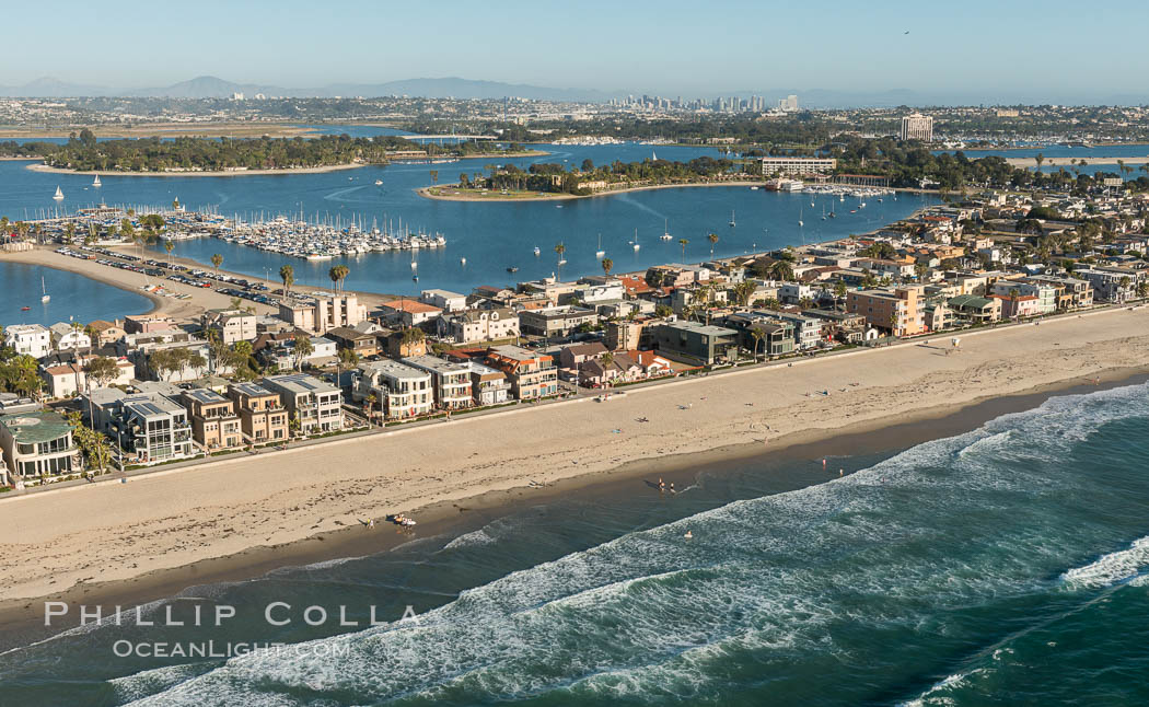 Aerial Photo of Mission Beach and Mission Bay. San Diego, California, USA, natural history stock photograph, photo id 30804