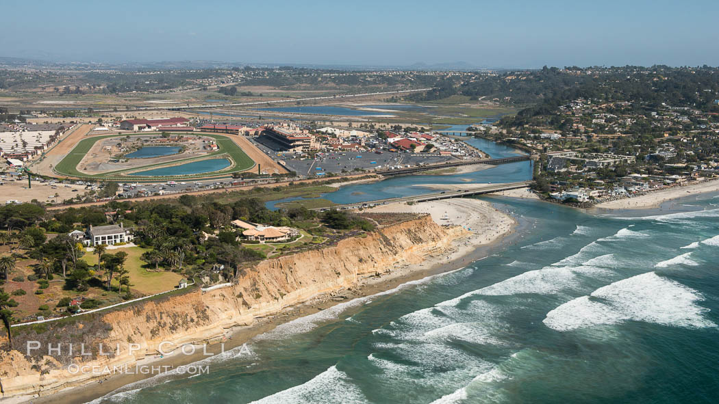 Aerial Photo of North Bluff Preserve, Solana Beach, San Dieguito River and Del Mar. California, USA, natural history stock photograph, photo id 30846