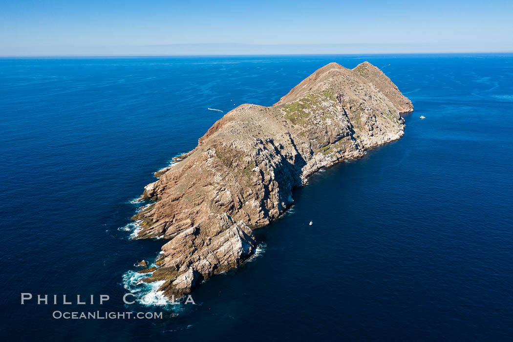 Aerial Photo of North Coronado Island, southern point looking north, Baja California, Mexico. Coronado Islands (Islas Coronado), natural history stock photograph, photo id 34572