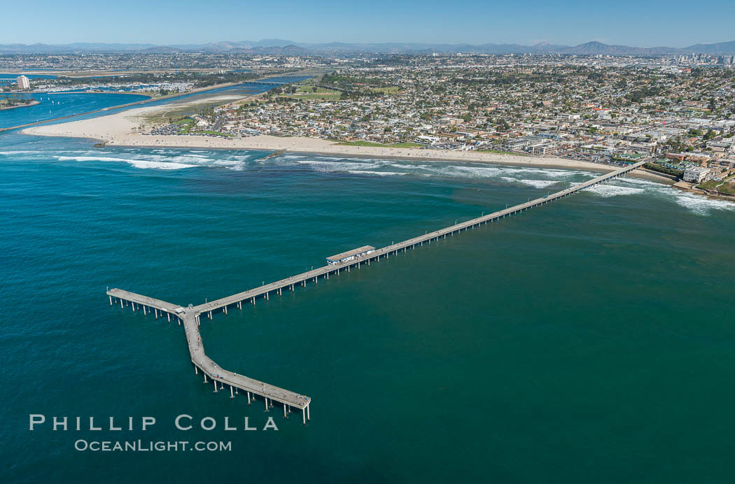 Aerial Photo of Ocean Beach Pier. San Diego, California, USA, natural history stock photograph, photo id 30696