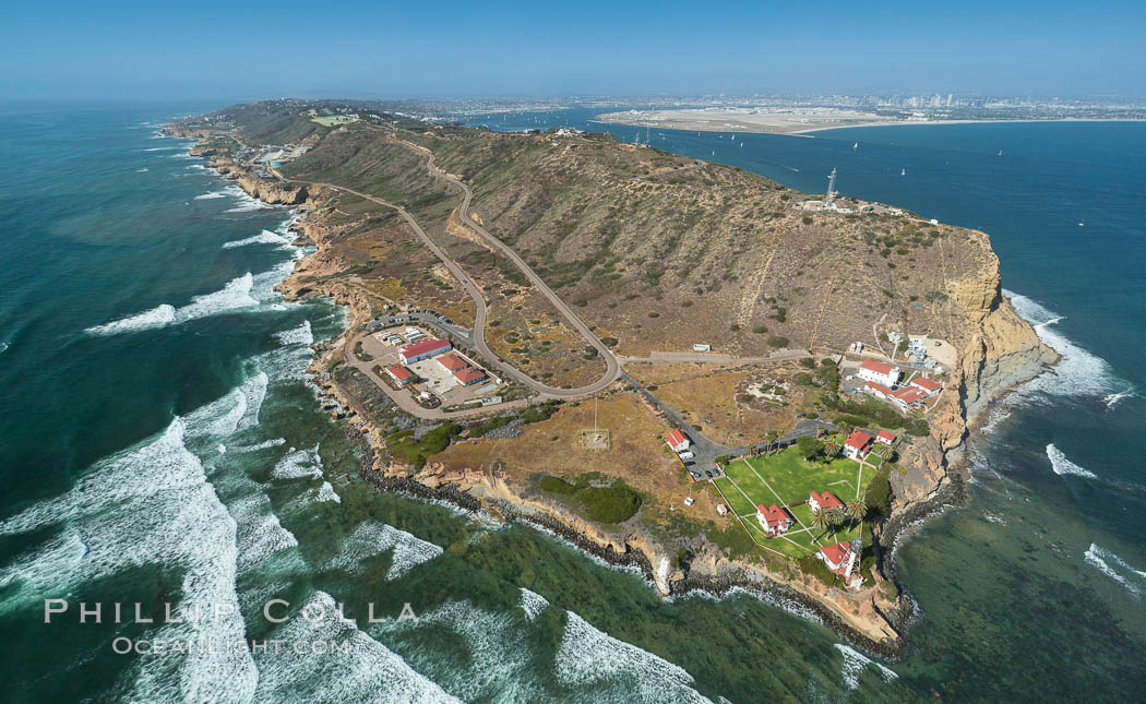 Aerial Photo of Point Loma and Cabrillo Monument. San Diego, California, USA, natural history stock photograph, photo id 30827