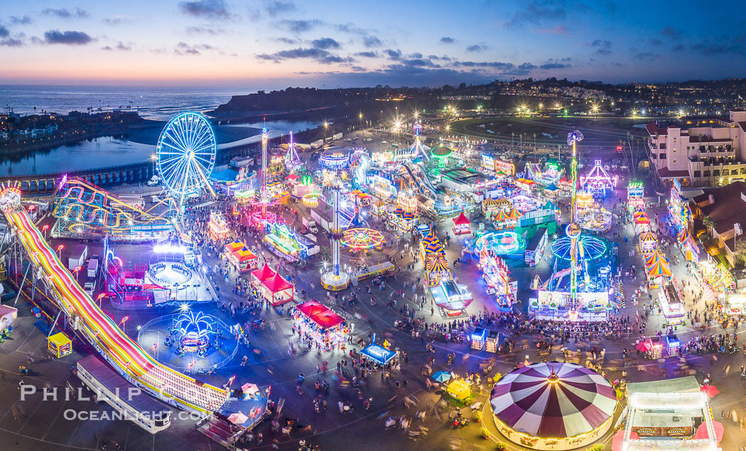 Aerial Photo of the San Diego County Fair at Night, Del Mar, California