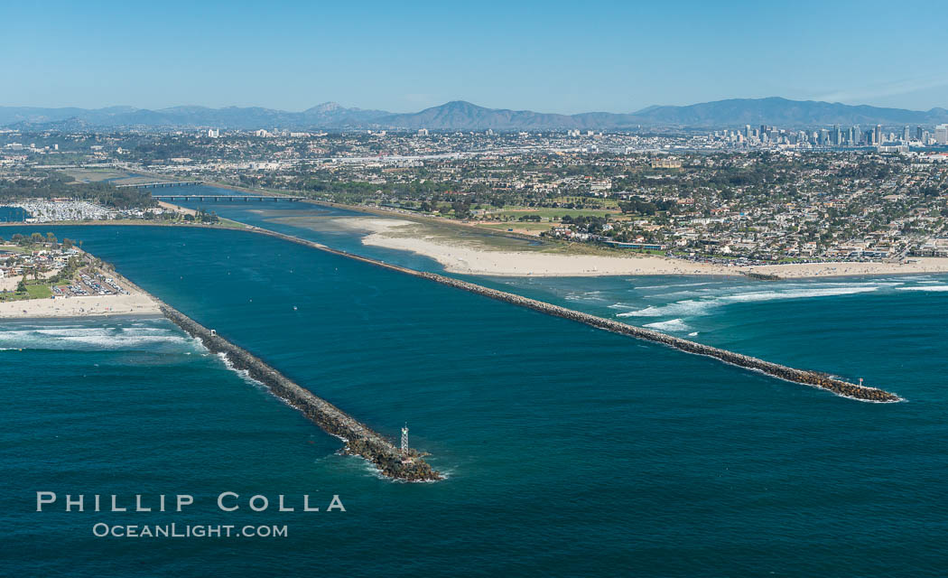 Aerial Photo of San Diego River and Dog Beach. California, USA, natural history stock photograph, photo id 30706