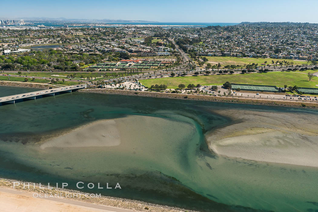 Aerial Photo of San Diego River and Robb Field. California, USA, natural history stock photograph, photo id 30691