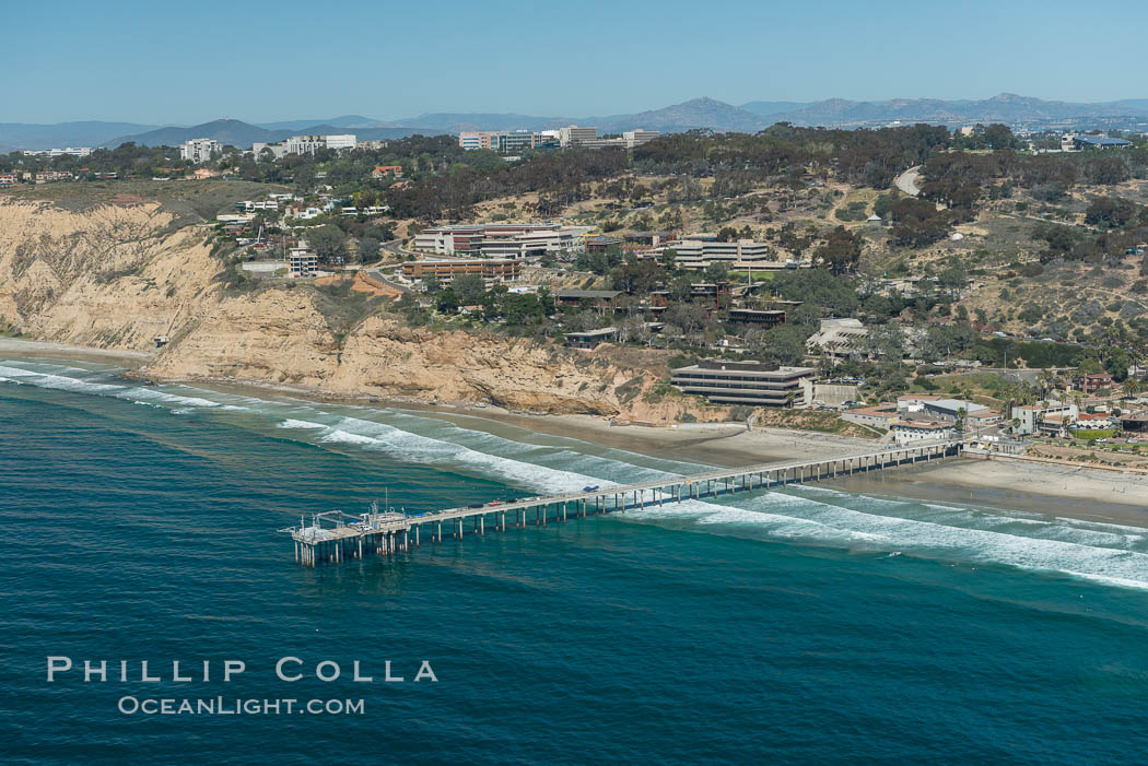 Aerial Photo of San Diego Scripps Coastal SMCA. Scripps Institution of Oceanography Research Pier. La Jolla, California, USA, natural history stock photograph, photo id 30630