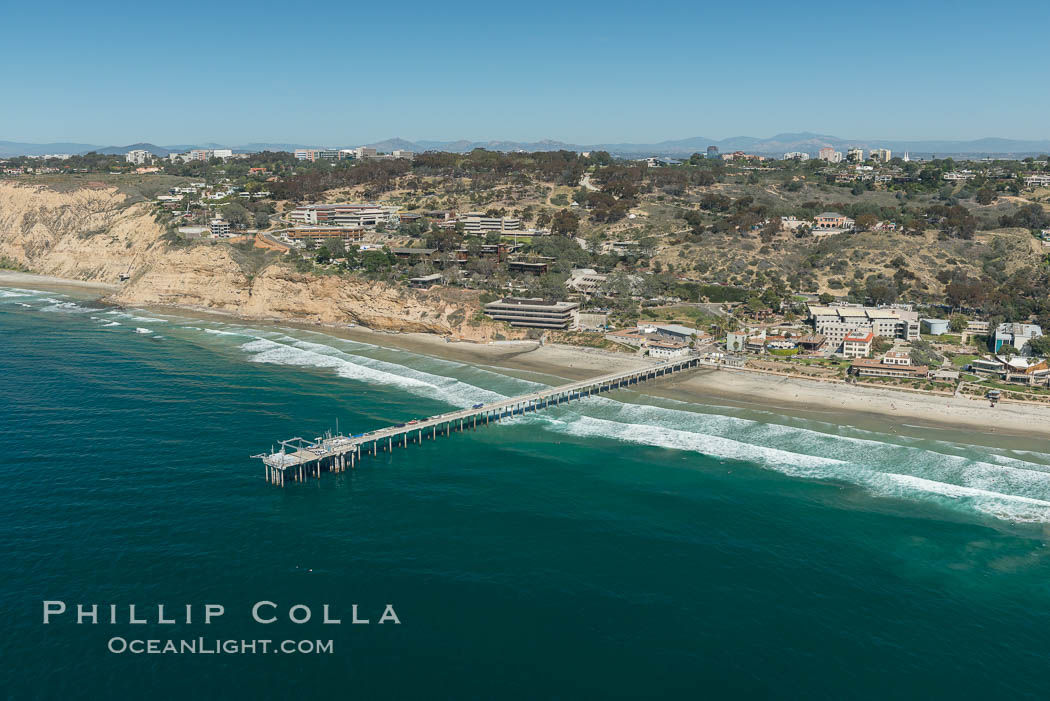 Aerial Photo of San Diego Scripps Coastal SMCA. Scripps Institution of Oceanography Research Pier. La Jolla, California, USA, natural history stock photograph, photo id 30628