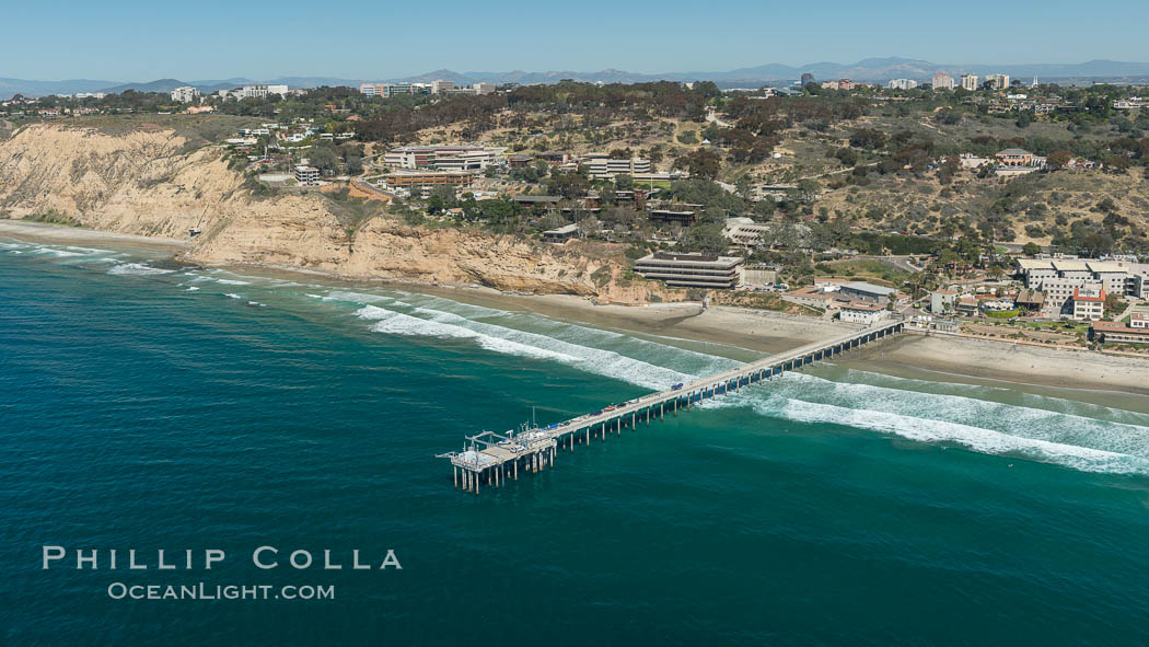 Aerial Photo of San Diego Scripps Coastal SMCA. Scripps Institution of Oceanography Research Pier. La Jolla, California, USA, natural history stock photograph, photo id 30627