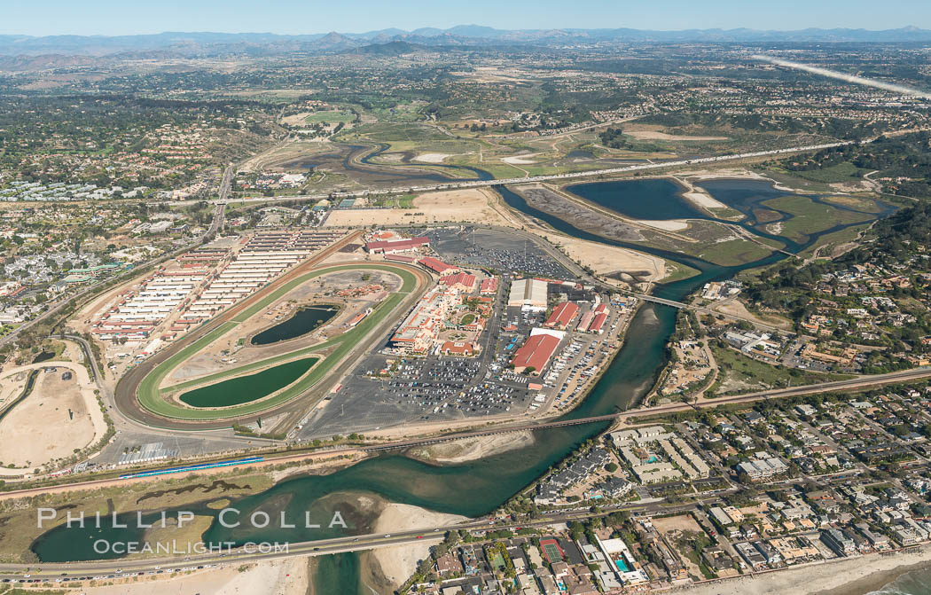 Aerial photo of San Dieguito Lagoon.  San Dieguito Lagoon State Marine Conservation Area (SMCA) is a marine protected area near Del Mar in San Diego County. California, USA, natural history stock photograph, photo id 30617