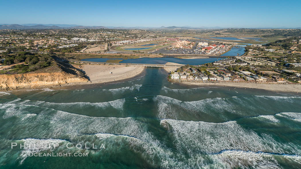 Aerial Photo of San Dieguito River and Dog Beach., natural history stock photograph, photo id 30728