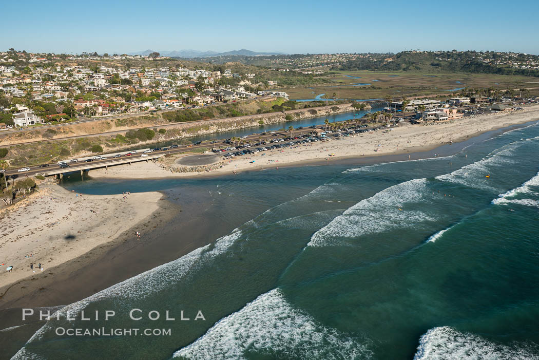 Aerial Photo of San Elijo Lagoon and Cardiff Coastline., natural history stock photograph, photo id 30724