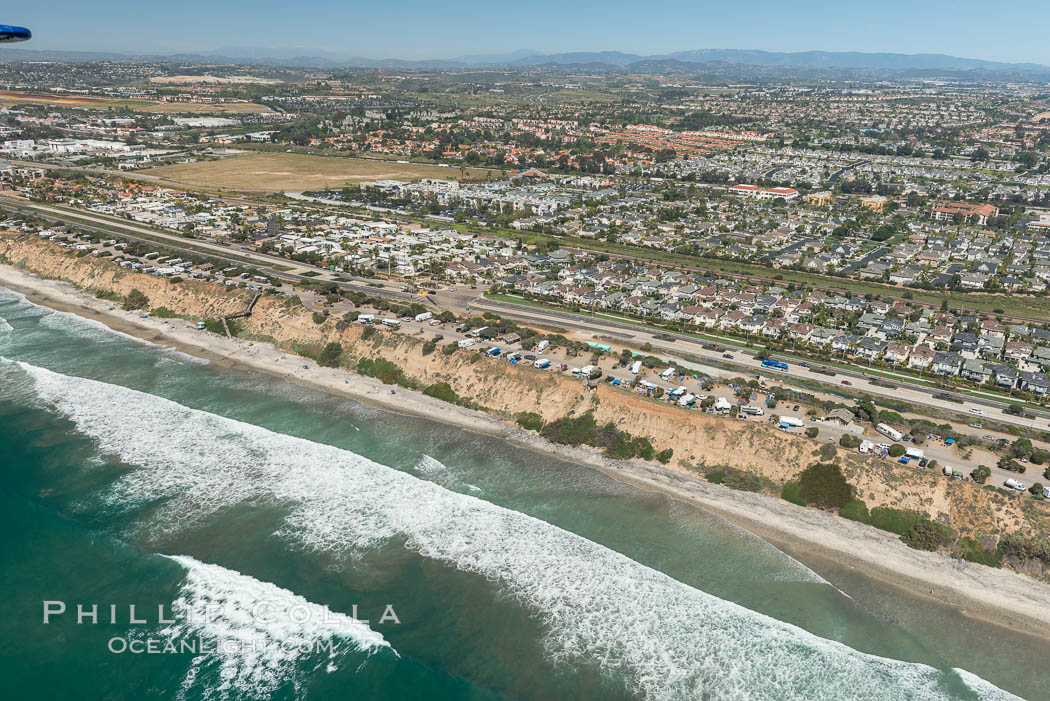 Aerial photo of South Carlsbad State Beach. California, USA, natural history stock photograph, photo id 30666
