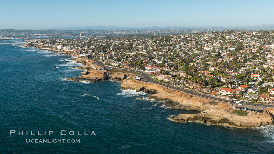 Aerial Photo of Sunset Cliffs Coastline. San Diego, California, USA, natural history stock photograph, photo id 30805