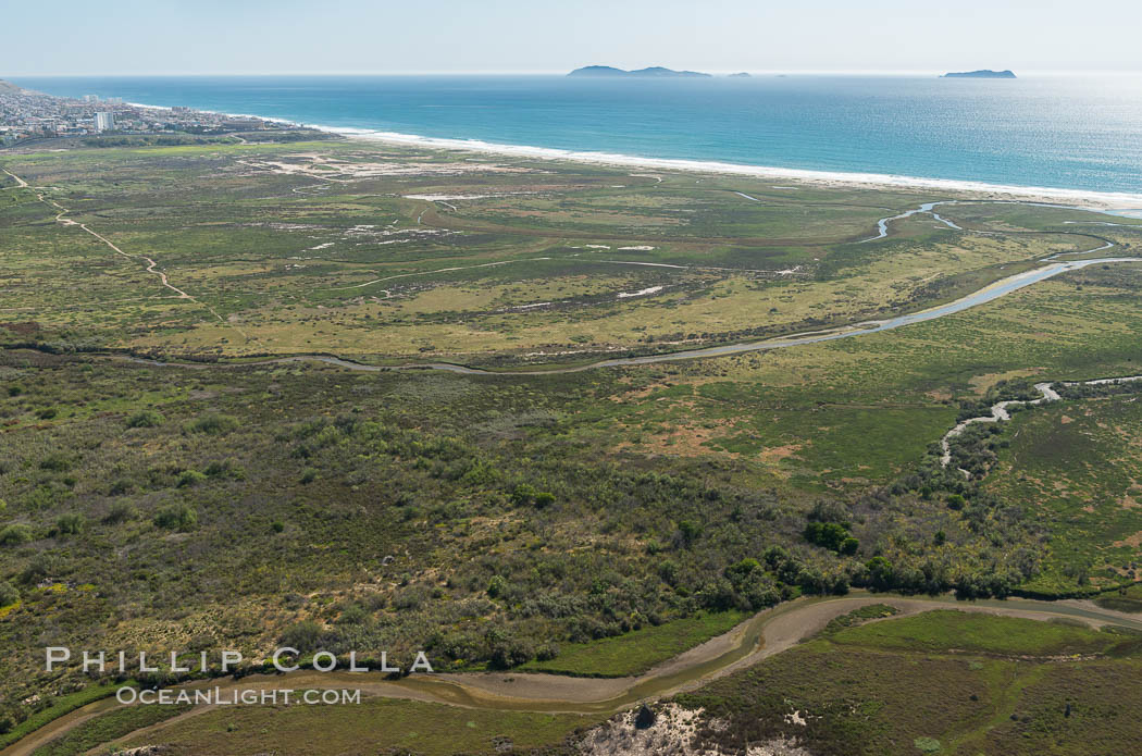 Aerial Photo of Tijuana River Mouth SMCA.  Tijuana River Mouth State Marine Conservation Area borders Imperial Beach and the Mexican Border. California, USA, natural history stock photograph, photo id 30652