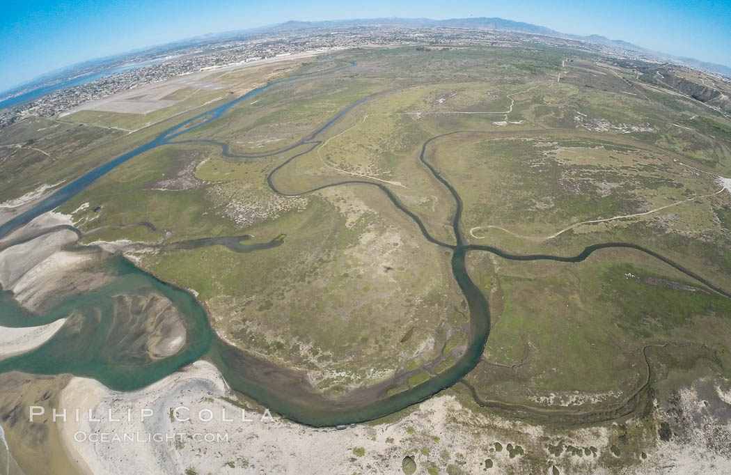 Aerial Photo of Tijuana River Mouth SMCA.  Tijuana River Mouth State Marine Conservation Area borders Imperial Beach and the Mexican Border. California, USA, natural history stock photograph, photo id 30659